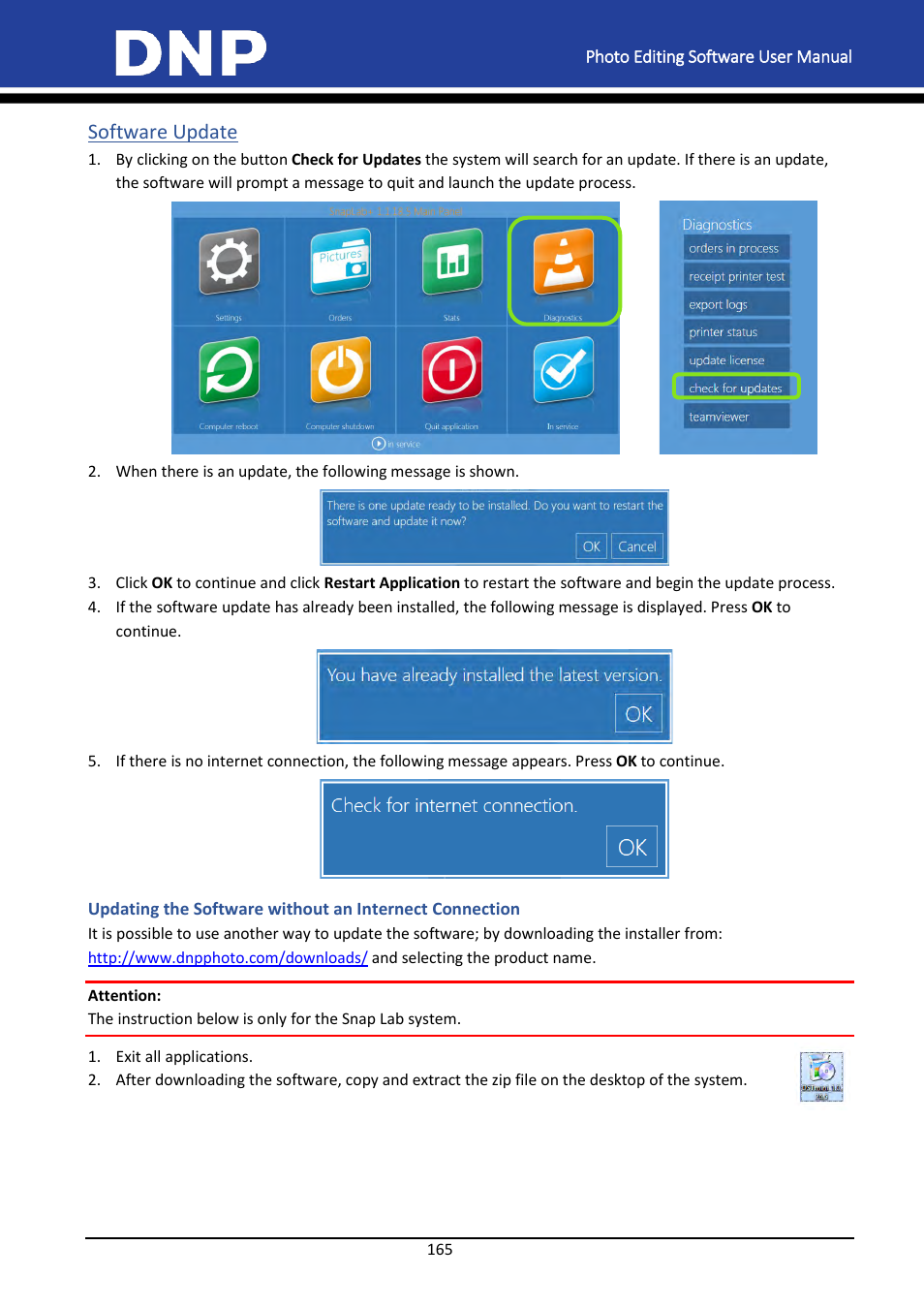 Software update | DNP DS-Tmini Kiosk Order Terminal User Manual | Page 165 / 194