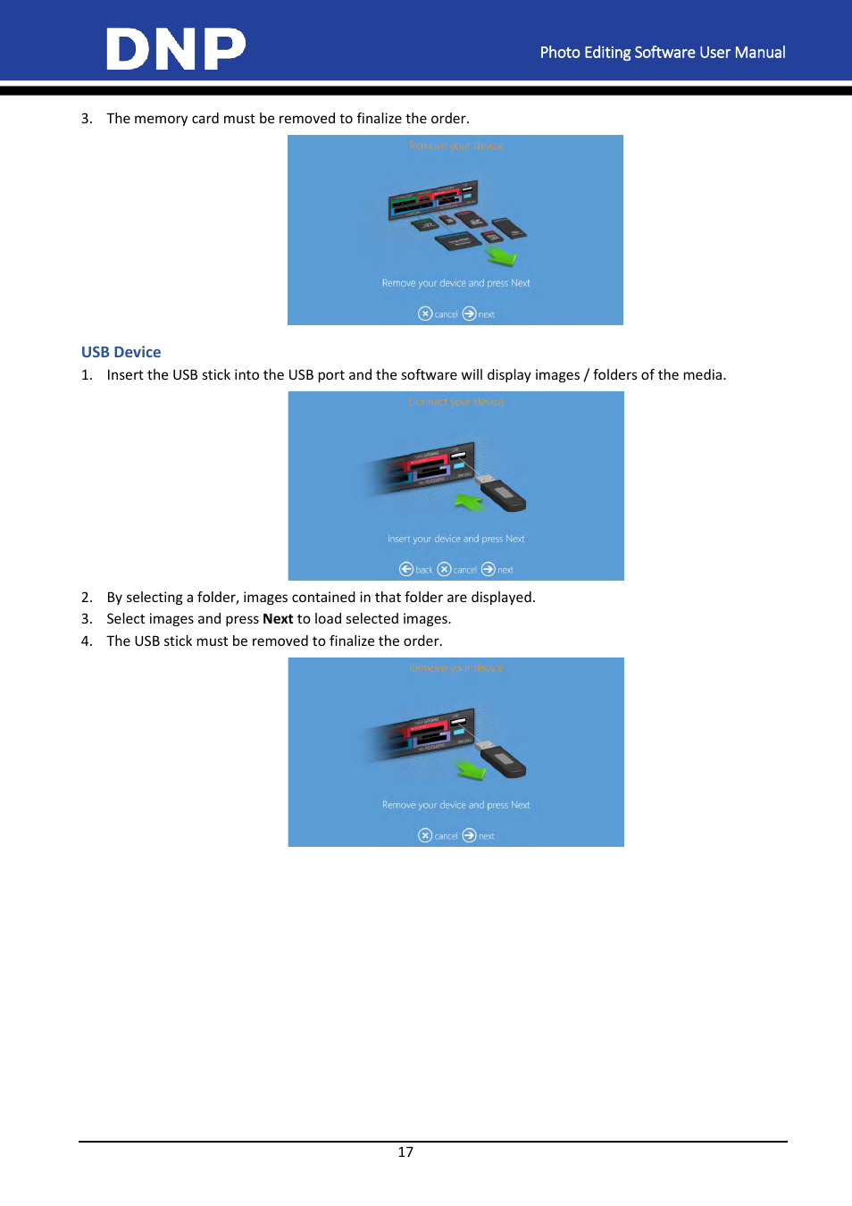 Usb device | DNP DS-Tmini Kiosk Order Terminal User Manual | Page 17 / 194