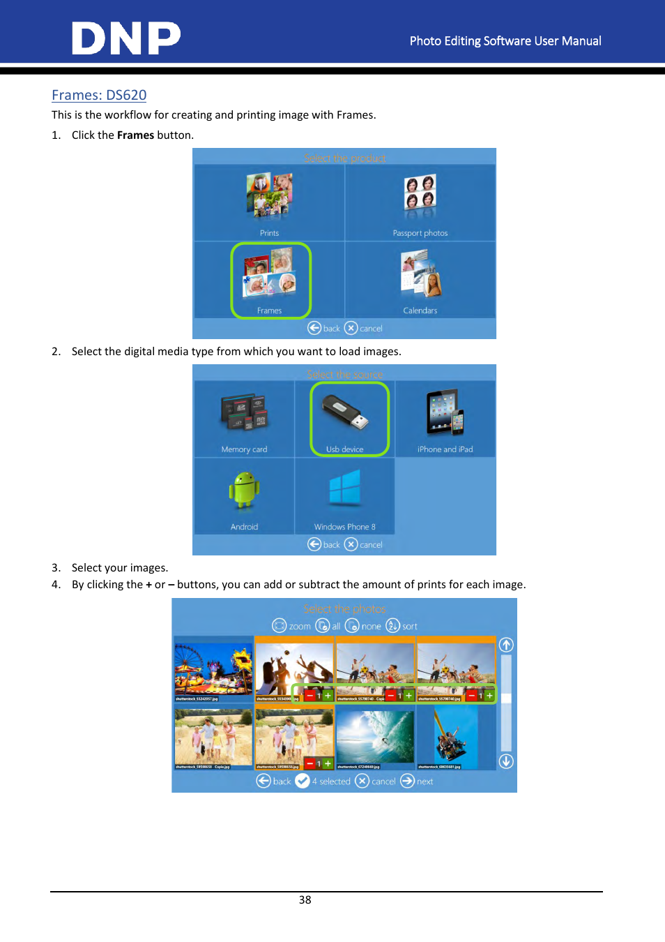 Frames: ds620 | DNP DS-Tmini Kiosk Order Terminal User Manual | Page 38 / 194