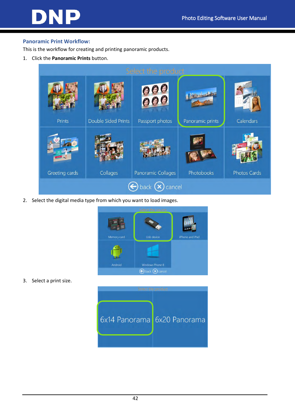 Panoramic print workflow | DNP DS-Tmini Kiosk Order Terminal User Manual | Page 42 / 194