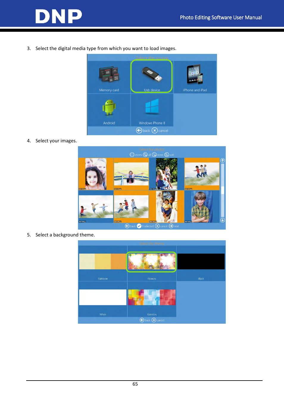 Photo editing software user manual | DNP DS-Tmini Kiosk Order Terminal User Manual | Page 65 / 194