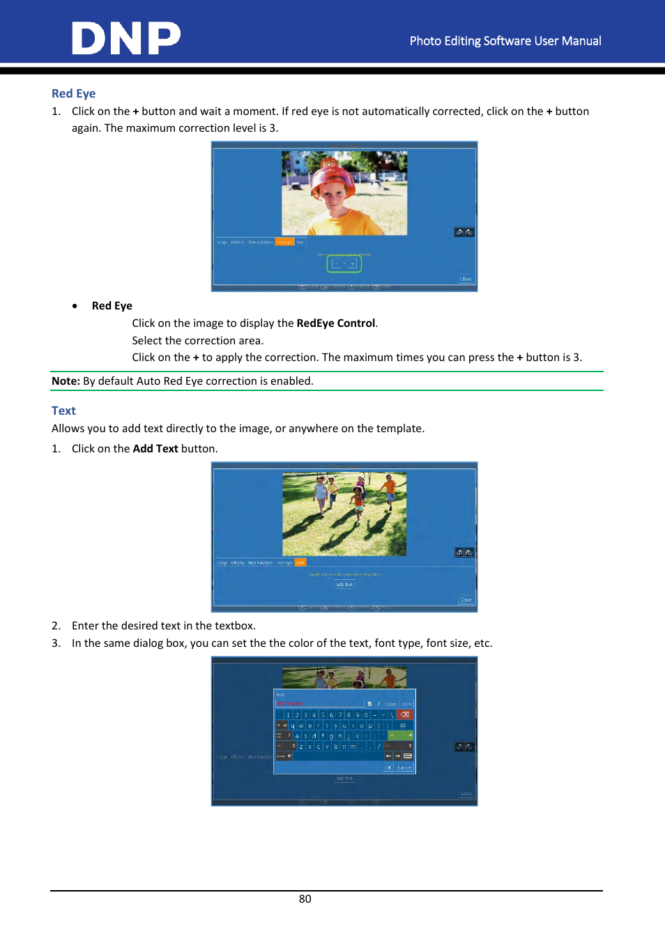 Red eye, Text | DNP DS-Tmini Kiosk Order Terminal User Manual | Page 80 / 194