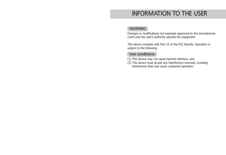 Information to the user | Diasonic Tech PORTABLE DIGITAL AUDIO PLAYER DDR-5000 User Manual | Page 2 / 28