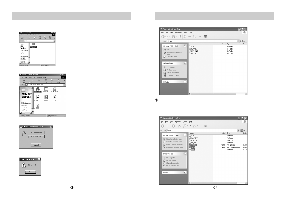 Managing folders and files, Uninstallation of windows 98se | Diasonic Tech DDR-5100 User Manual | Page 19 / 26