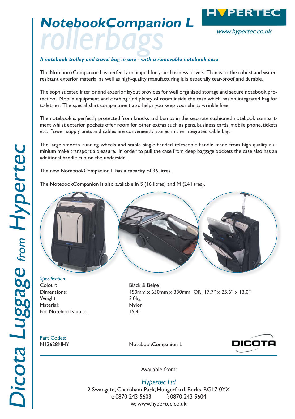 Dicota Hypertec N12628NHY User Manual | 1 page