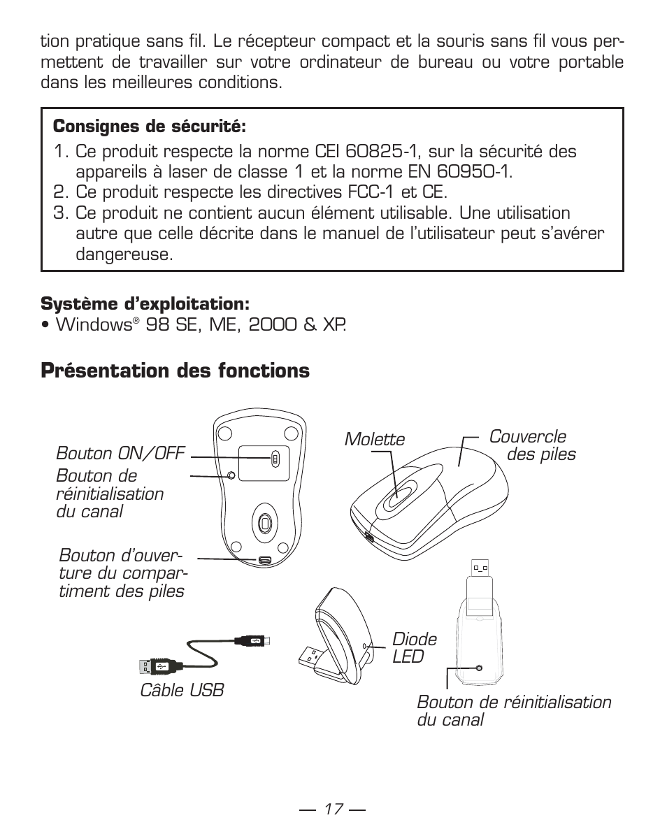 Présentation des fonctions | Dicota Phasor User Manual | Page 17 / 36