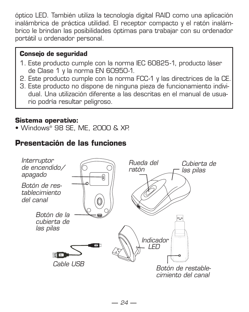 Presentación de las funciones | Dicota Phasor User Manual | Page 24 / 36