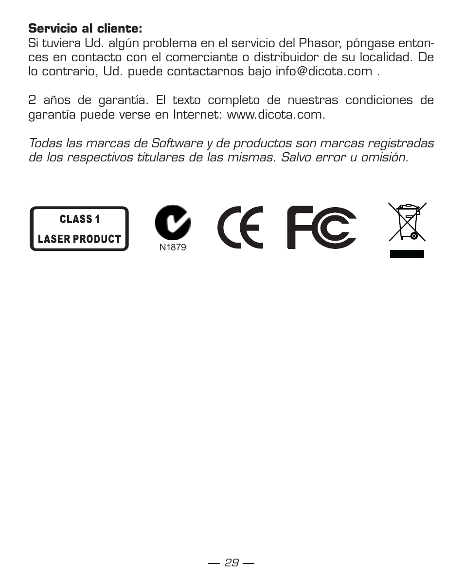 Dicota Phasor User Manual | Page 29 / 36