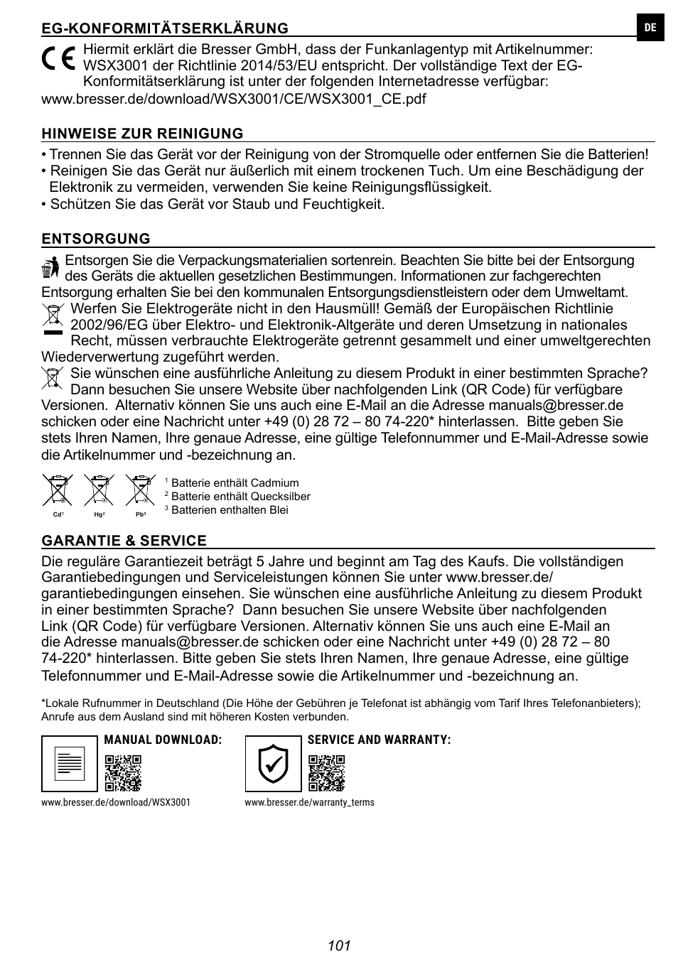 Explore Scientific 7-in-1 Sensor for 7-in-1 Wi-Fi Weather Station User Manual | Page 101 / 172