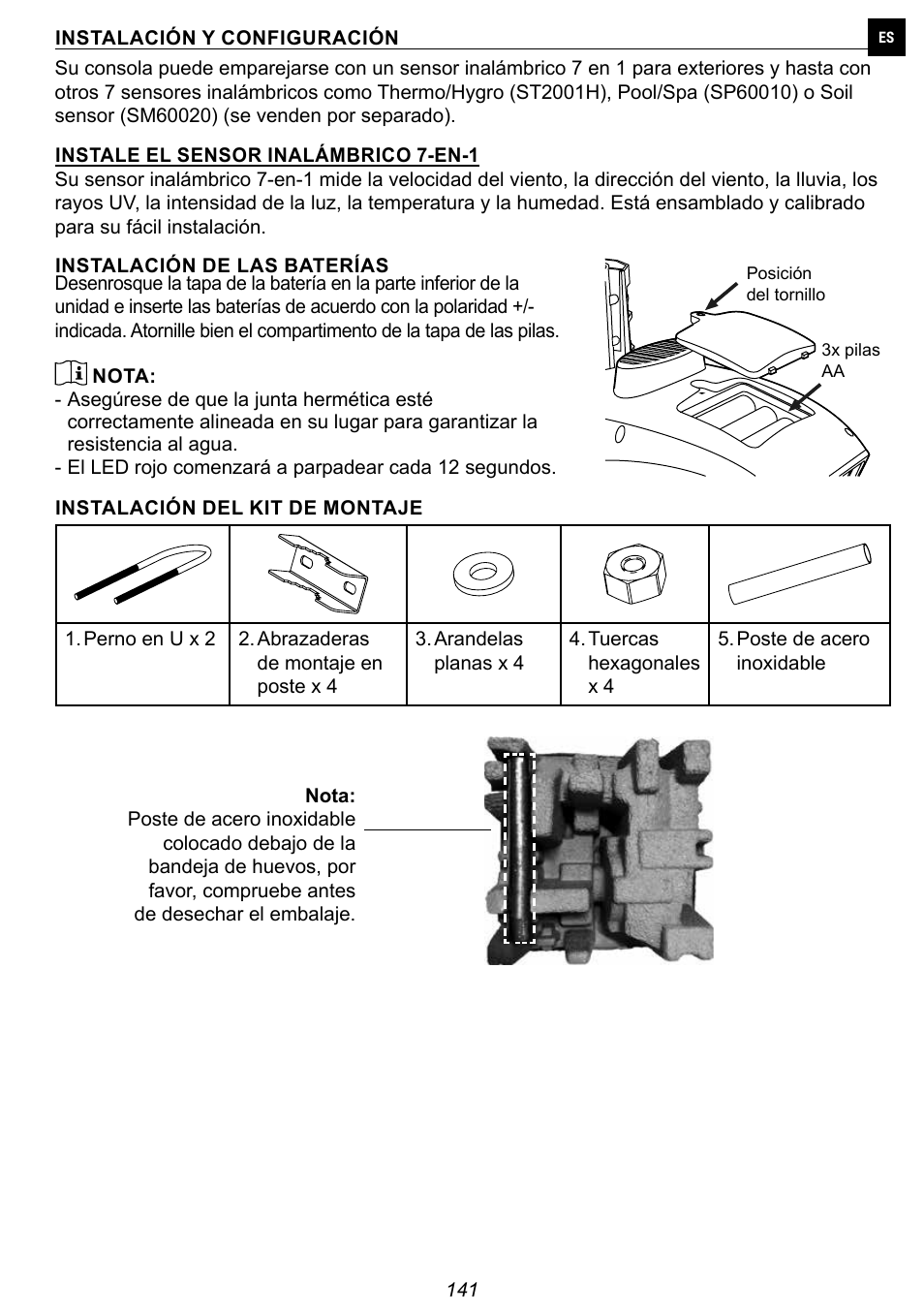 Explore Scientific 7-in-1 Sensor for 7-in-1 Wi-Fi Weather Station User Manual | Page 141 / 172