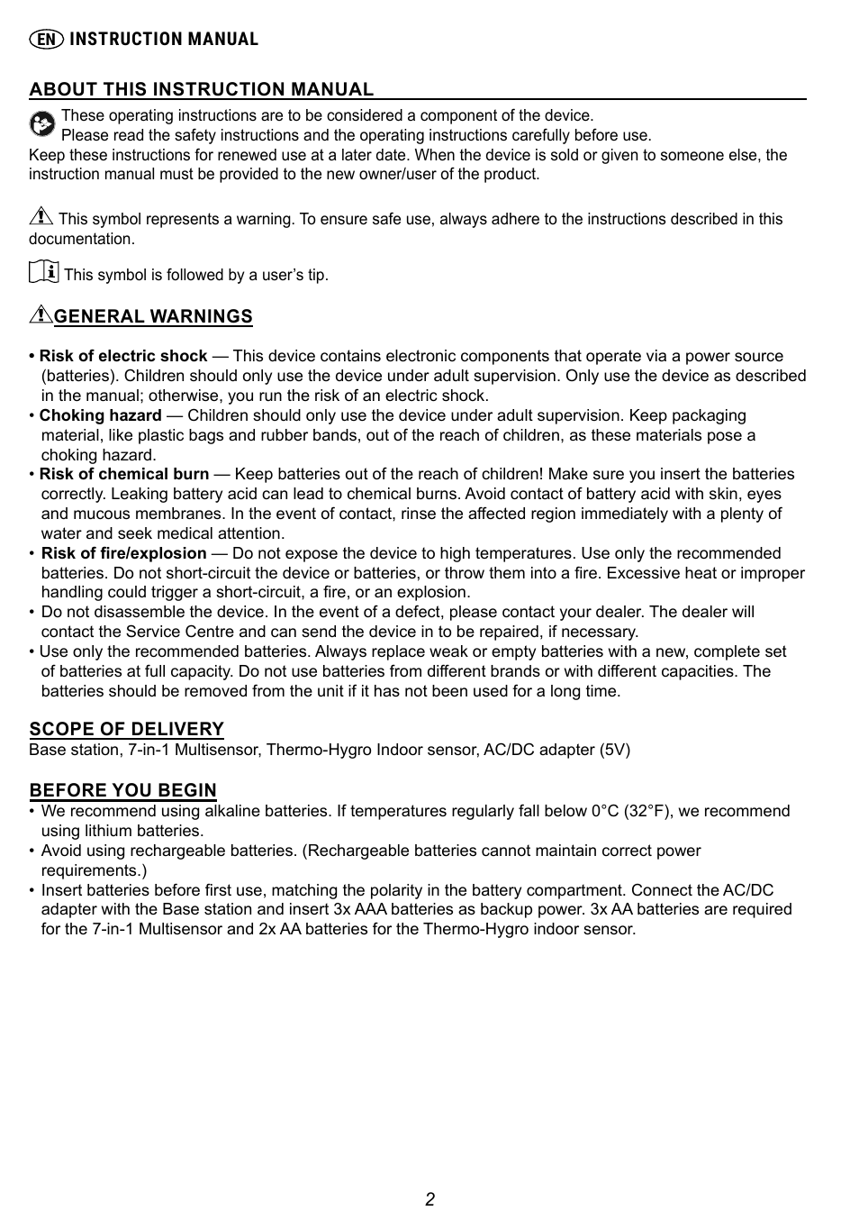 Explore Scientific 7-in-1 Sensor for 7-in-1 Wi-Fi Weather Station User Manual | Page 2 / 172