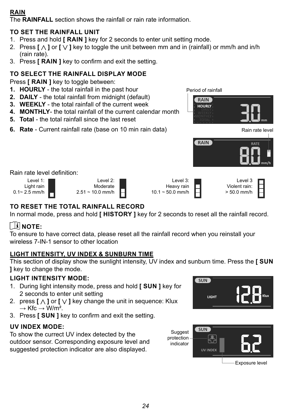 Explore Scientific 7-in-1 Sensor for 7-in-1 Wi-Fi Weather Station User Manual | Page 24 / 172