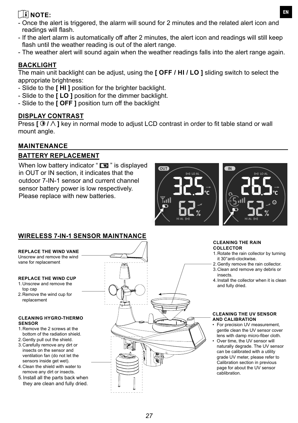 Explore Scientific 7-in-1 Sensor for 7-in-1 Wi-Fi Weather Station User Manual | Page 27 / 172