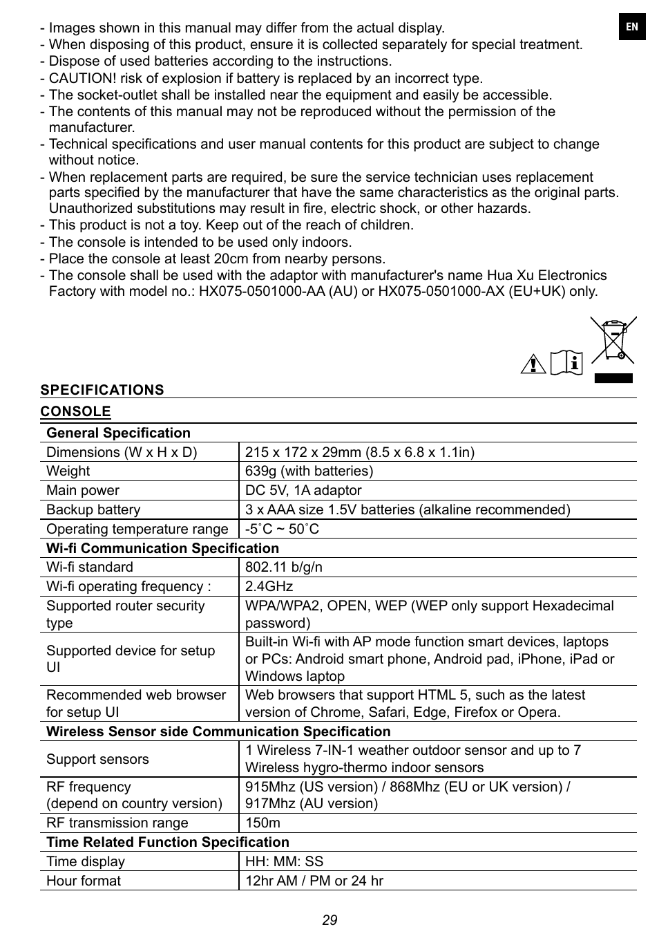 Explore Scientific 7-in-1 Sensor for 7-in-1 Wi-Fi Weather Station User Manual | Page 29 / 172