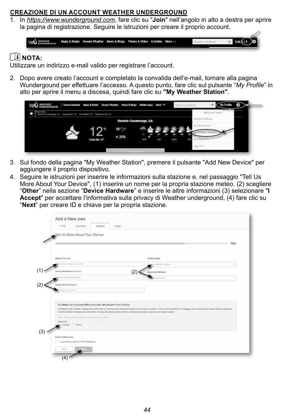 Explore Scientific 7-in-1 Sensor for 7-in-1 Wi-Fi Weather Station User Manual | Page 44 / 172