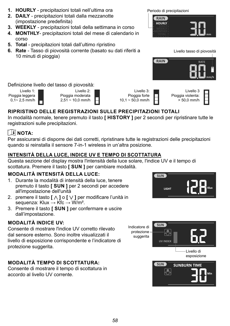 Explore Scientific 7-in-1 Sensor for 7-in-1 Wi-Fi Weather Station User Manual | Page 58 / 172