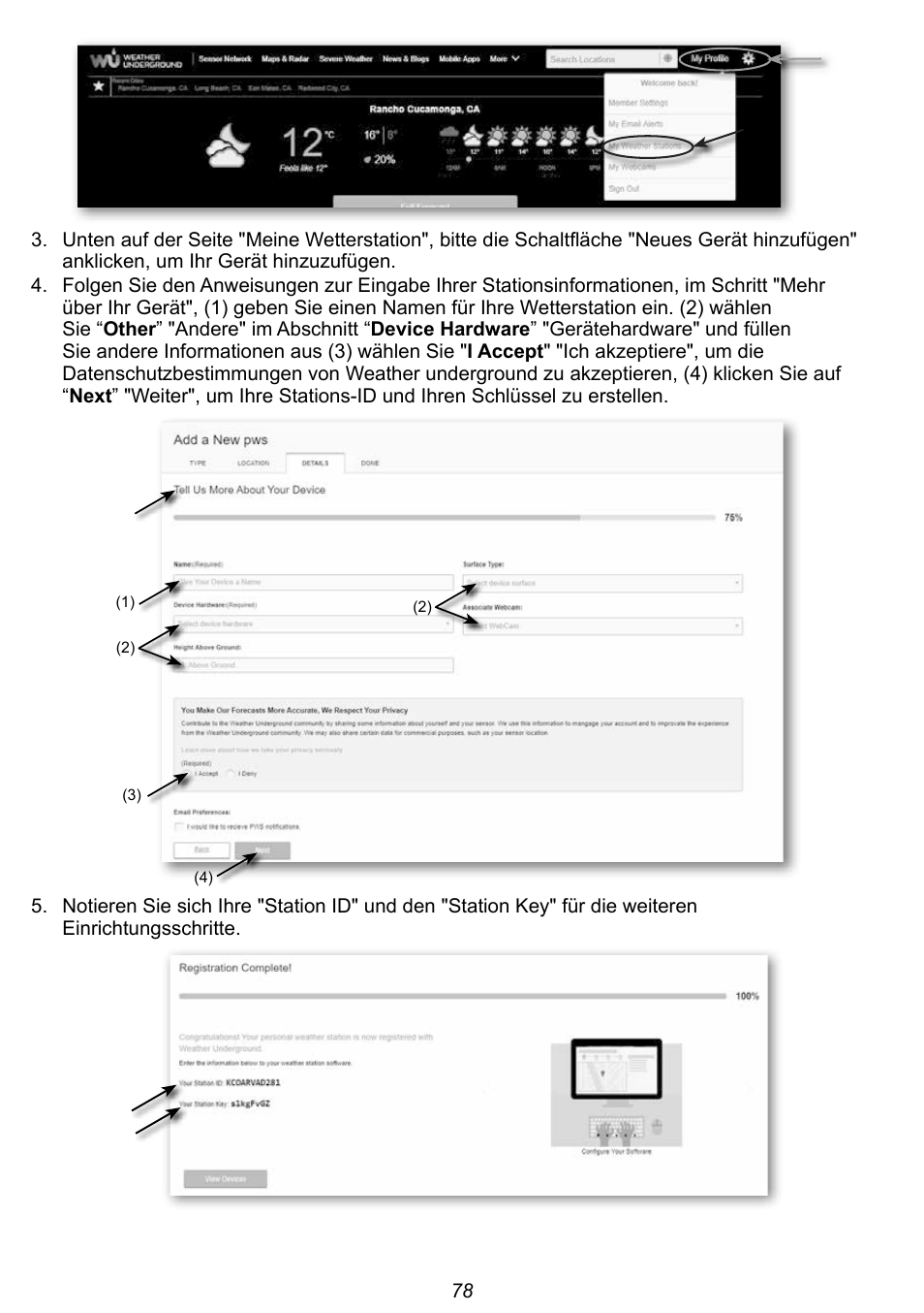 Explore Scientific 7-in-1 Sensor for 7-in-1 Wi-Fi Weather Station User Manual | Page 78 / 172