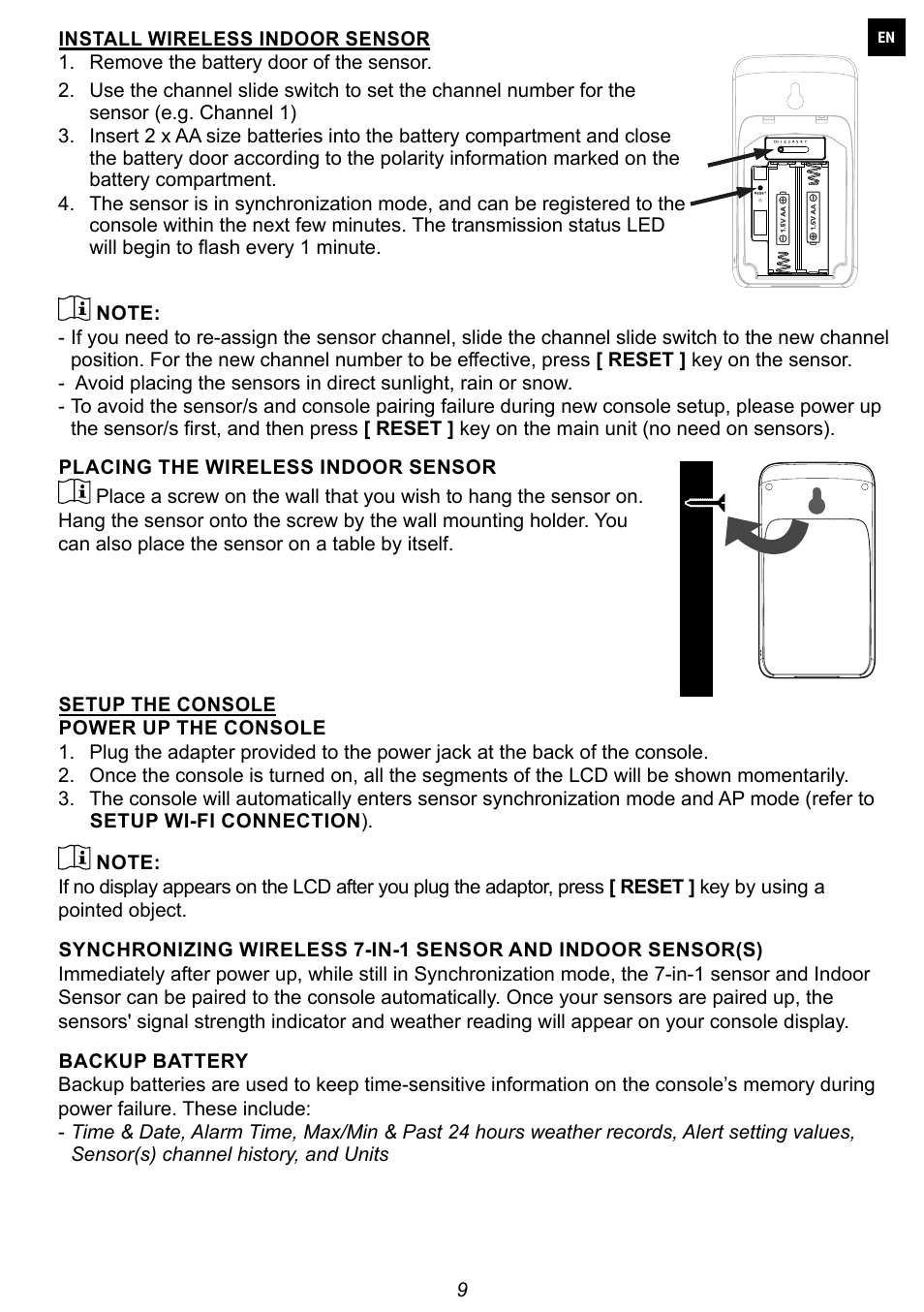 Explore Scientific 7-in-1 Sensor for 7-in-1 Wi-Fi Weather Station User Manual | Page 9 / 172