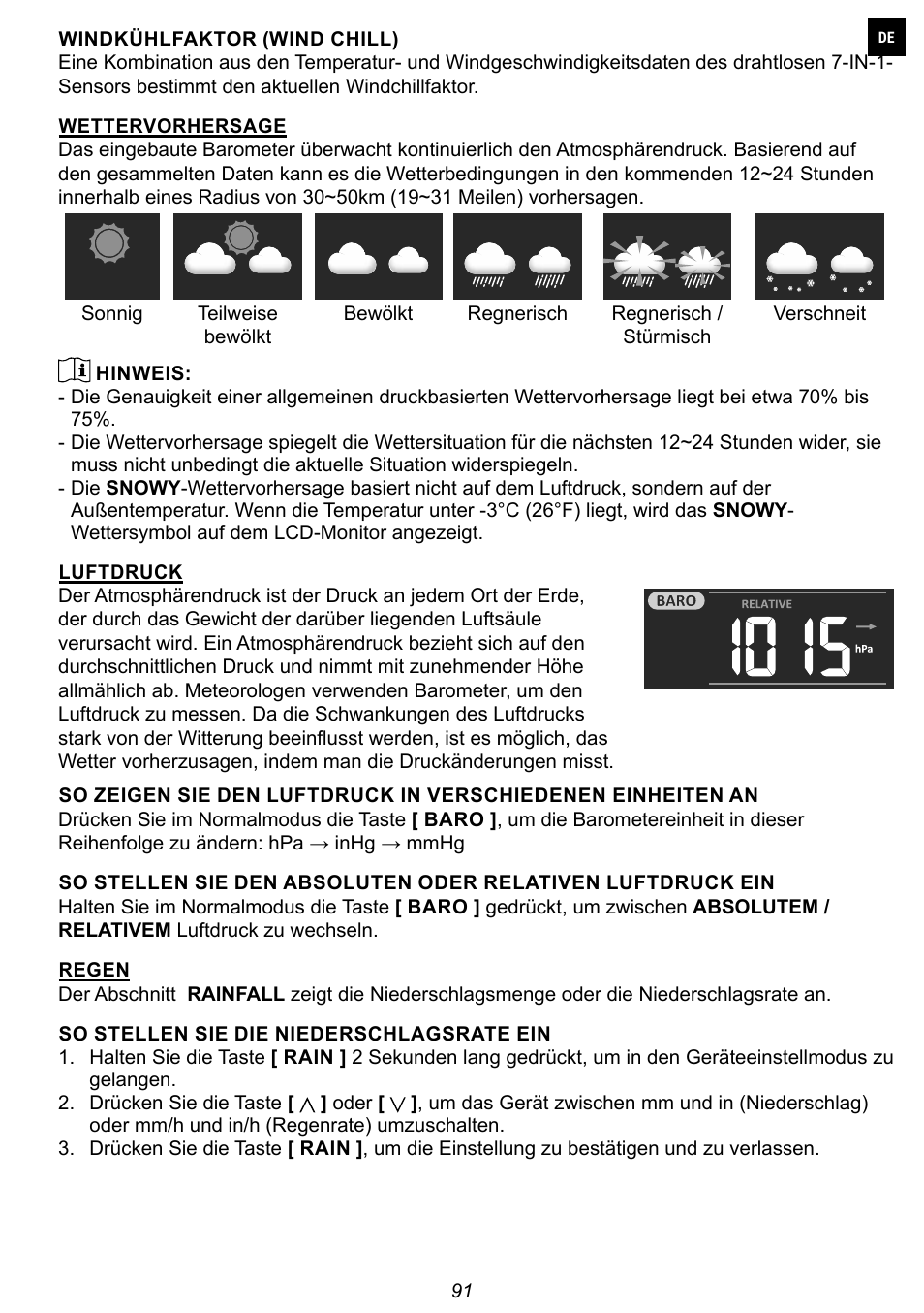 Explore Scientific 7-in-1 Sensor for 7-in-1 Wi-Fi Weather Station User Manual | Page 91 / 172