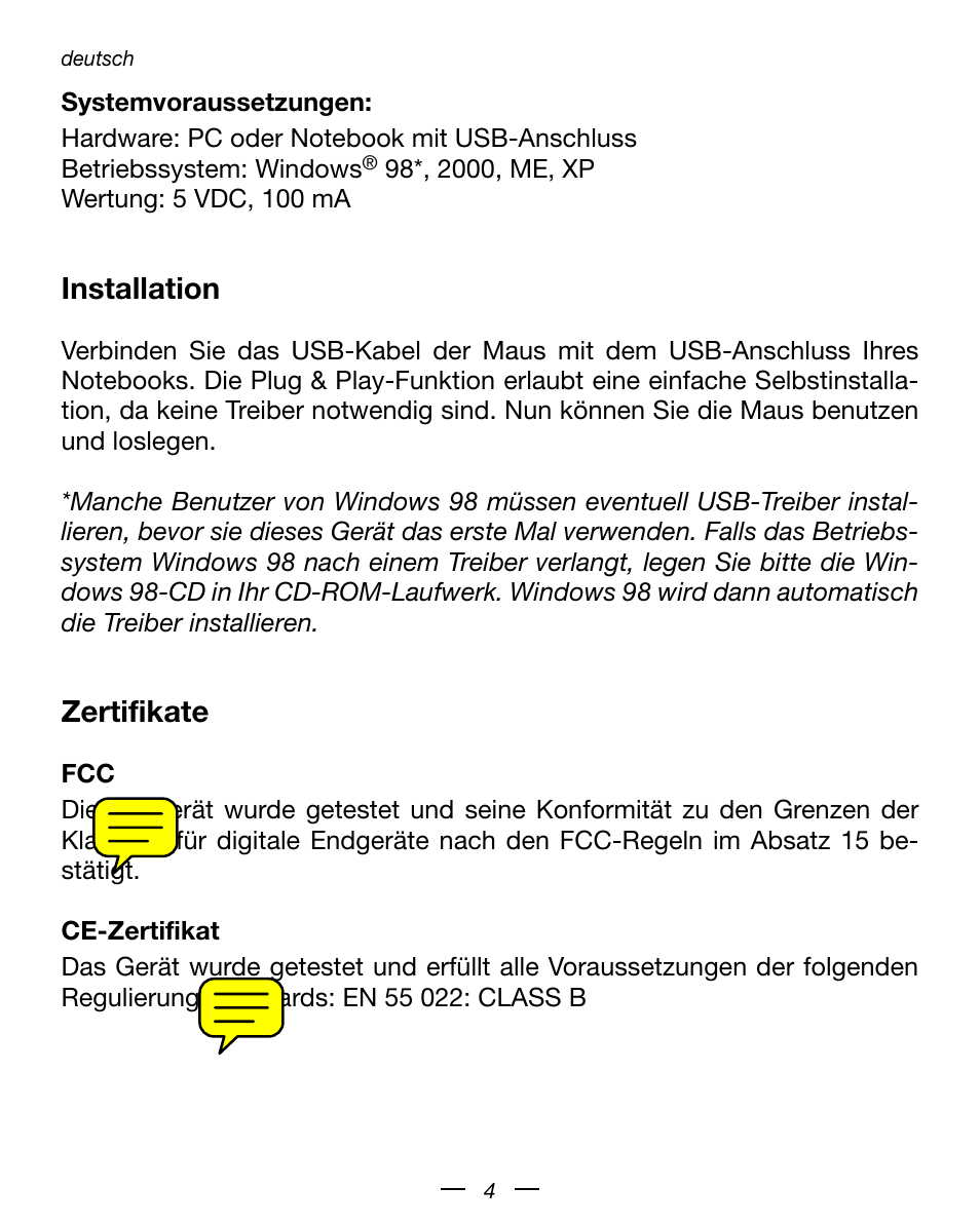 Dicota Optical USB Notebook Mouse User Manual | Page 4 / 19