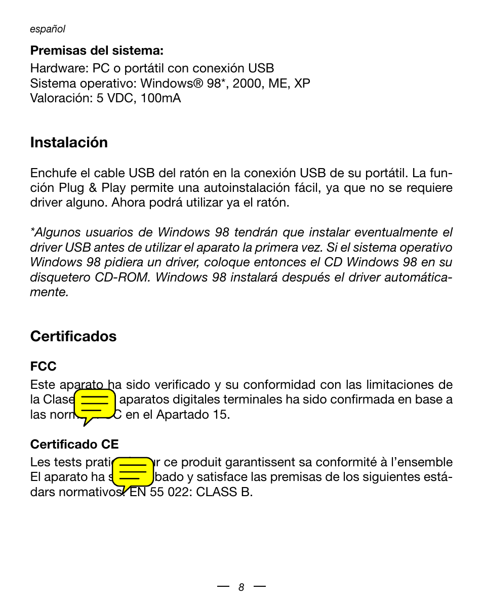 Dicota Optical USB Notebook Mouse User Manual | Page 8 / 19