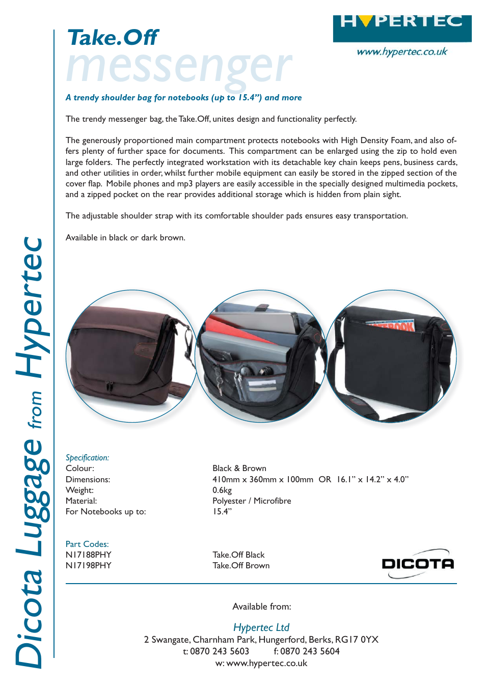 Dicota Hypertec N17188PHY User Manual | 1 page