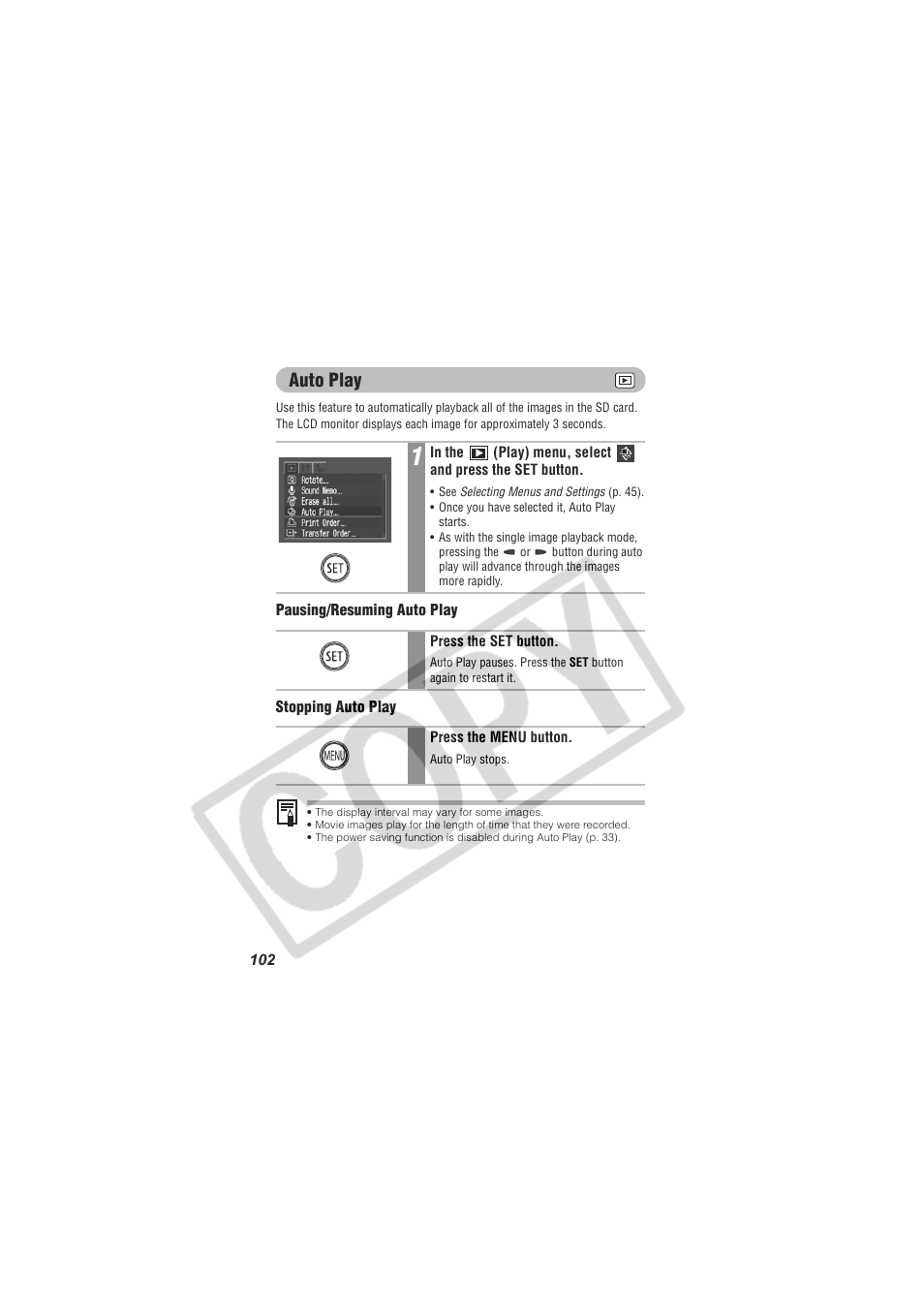 Auto play | Digital Camera Battery SD20 User Manual | Page 104 / 163