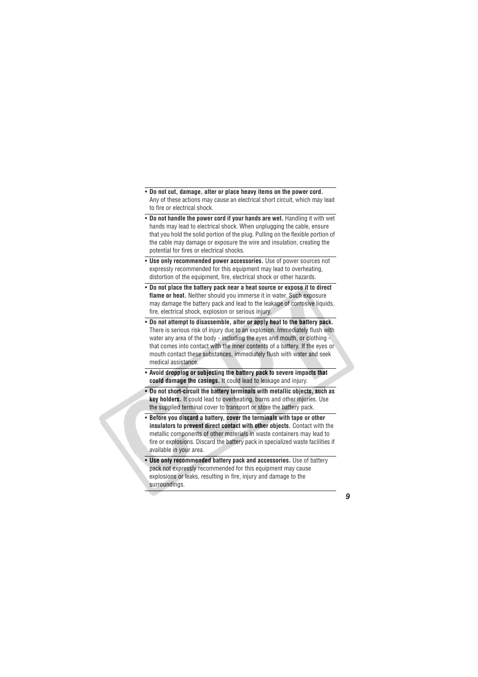Digital Camera Battery SD20 User Manual | Page 11 / 163