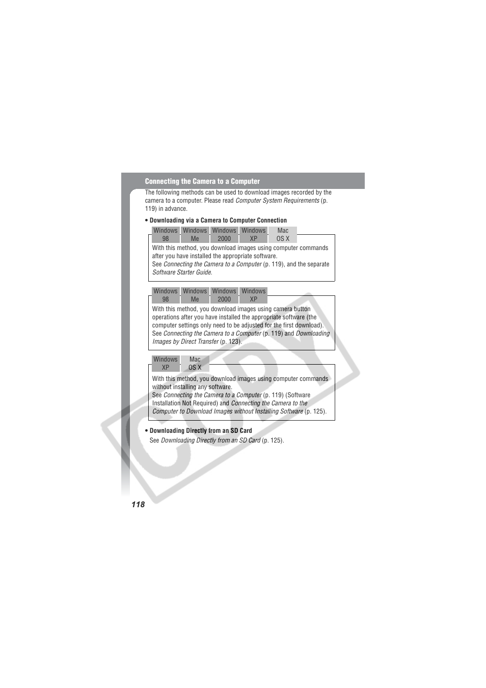 Digital Camera Battery SD20 User Manual | Page 120 / 163