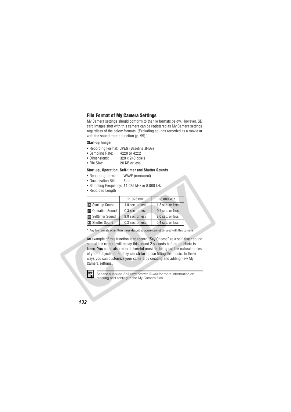 Digital Camera Battery SD20 User Manual | Page 134 / 163