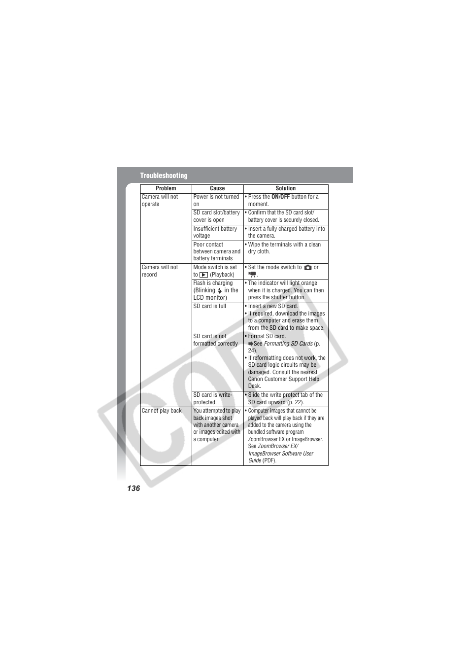 Digital Camera Battery SD20 User Manual | Page 138 / 163