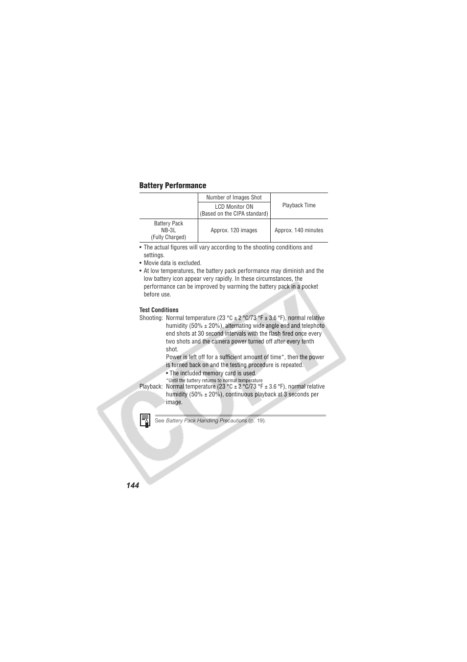 Digital Camera Battery SD20 User Manual | Page 146 / 163