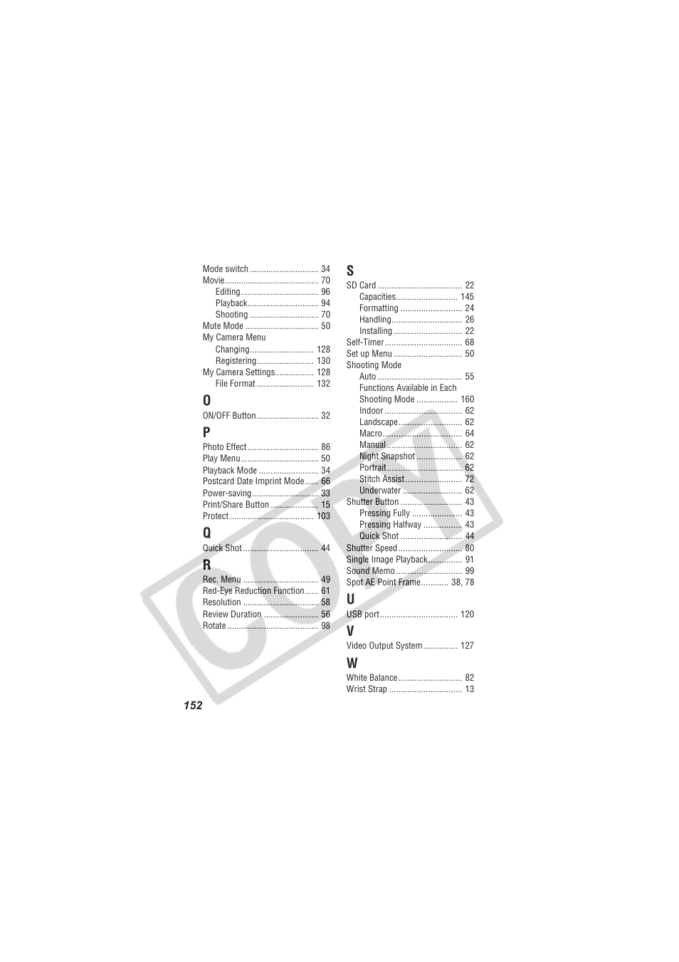 Digital Camera Battery SD20 User Manual | Page 154 / 163