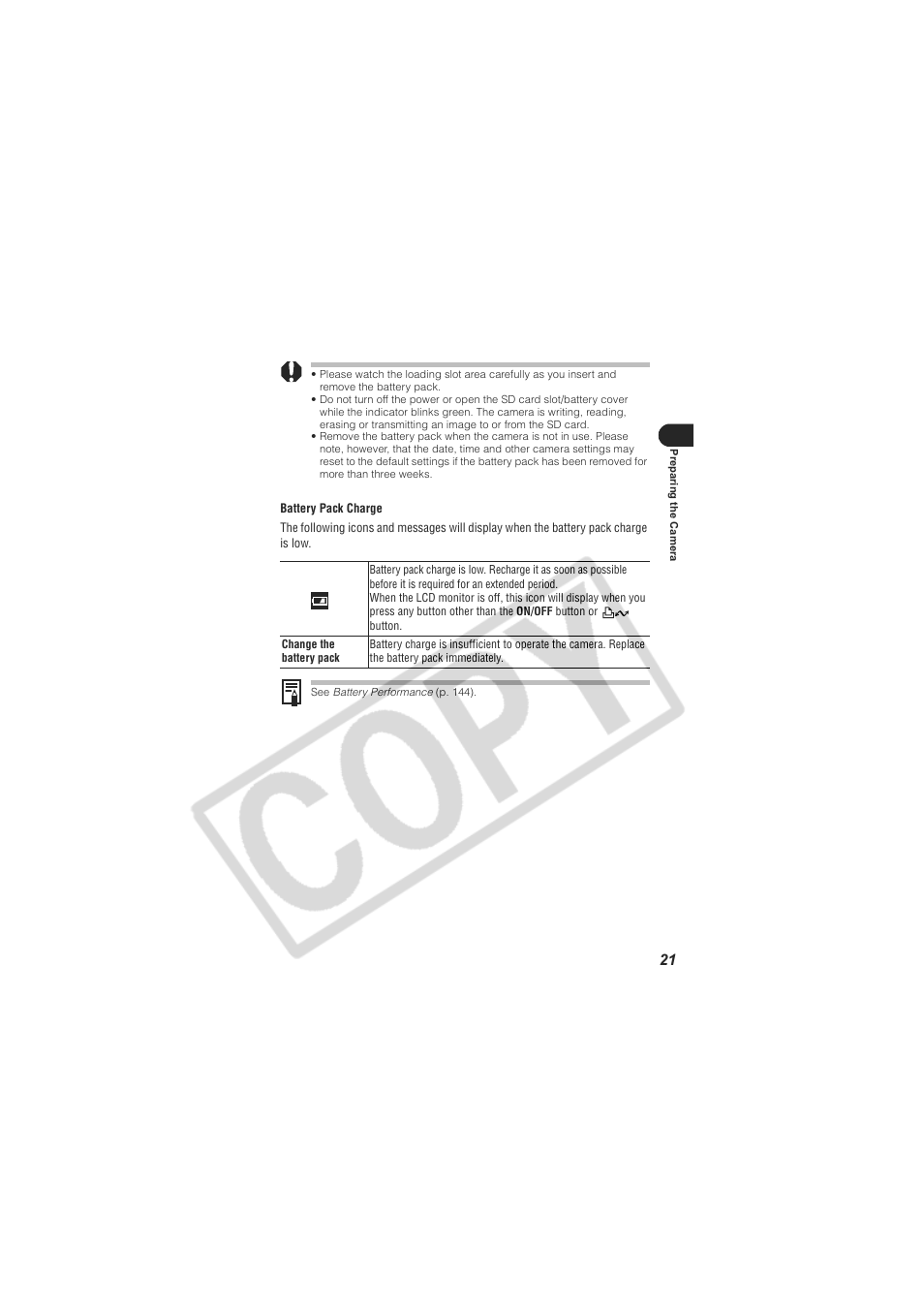 Digital Camera Battery SD20 User Manual | Page 23 / 163