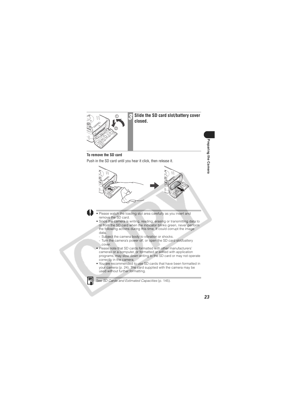 Digital Camera Battery SD20 User Manual | Page 25 / 163