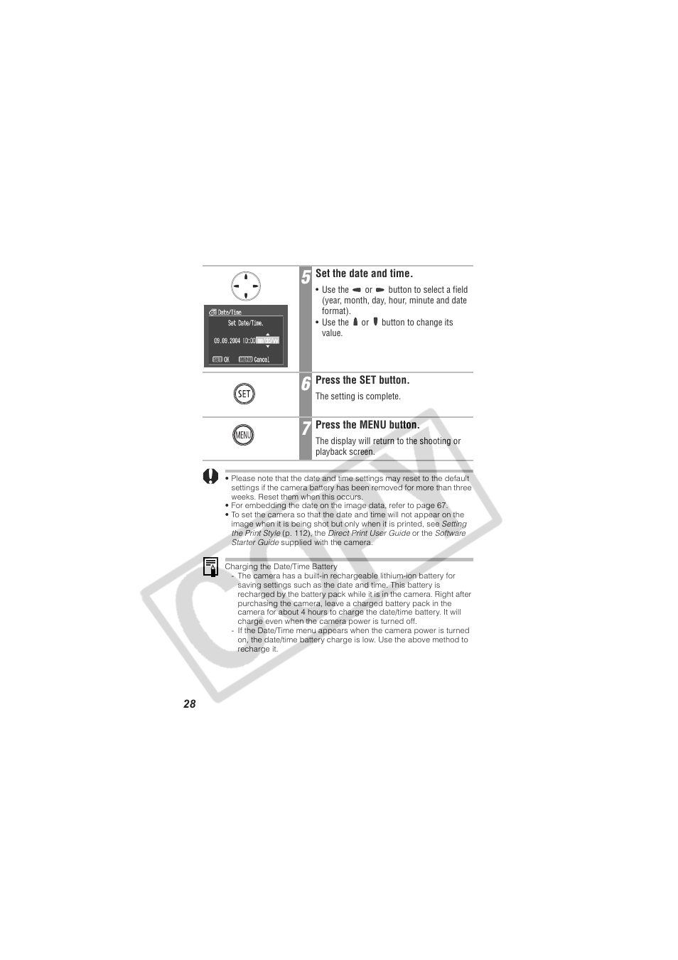 Digital Camera Battery SD20 User Manual | Page 30 / 163