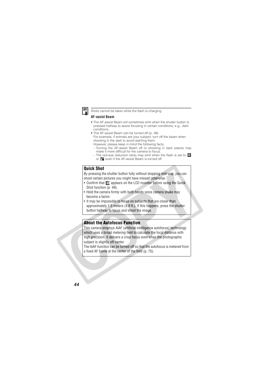 Digital Camera Battery SD20 User Manual | Page 46 / 163