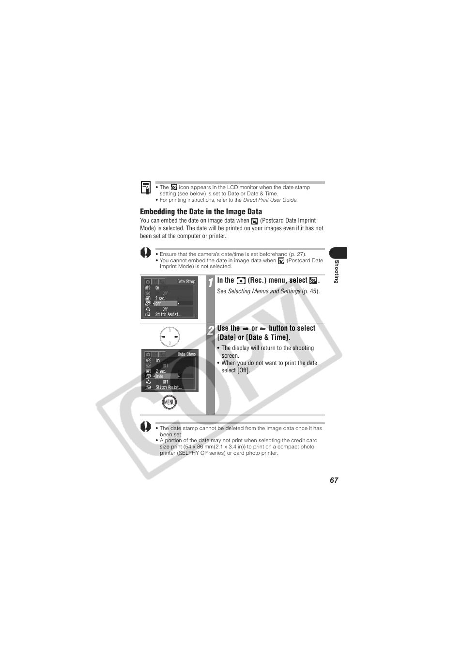 Digital Camera Battery SD20 User Manual | Page 69 / 163