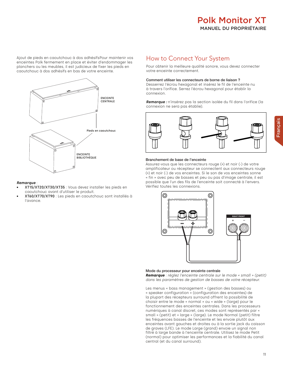 Polk monitor xt, How to connect your system | Polk Audio Monitor XT60 Two-Way Floorstanding Speaker (Single) User Manual | Page 11 / 80