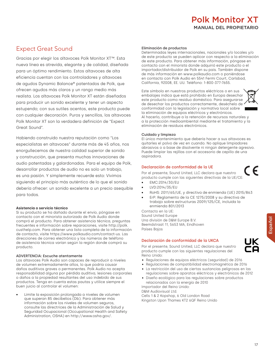 Polk monitor xt, Expect great sound | Polk Audio Monitor XT60 Two-Way Floorstanding Speaker (Single) User Manual | Page 17 / 80