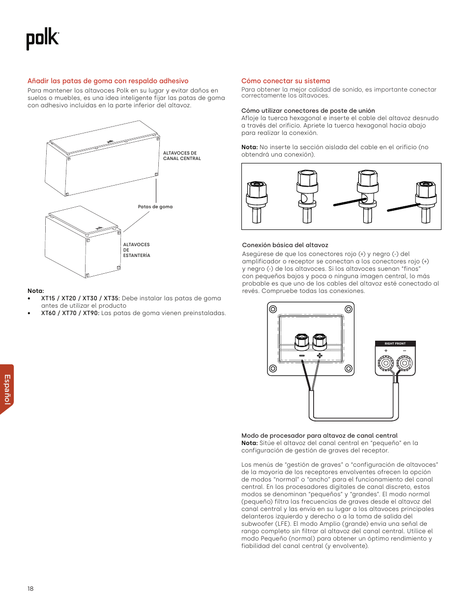 Polk Audio Monitor XT60 Two-Way Floorstanding Speaker (Single) User Manual | Page 18 / 80