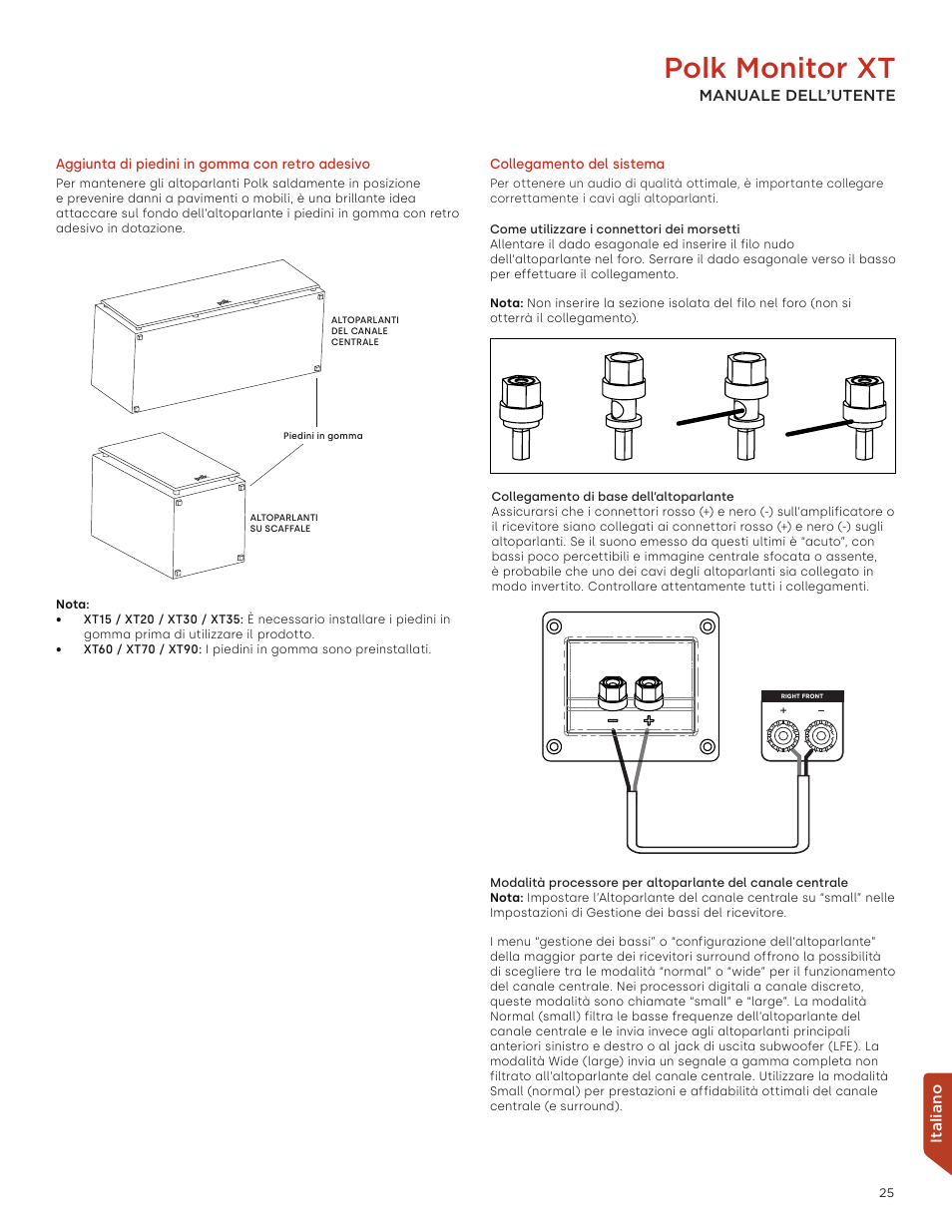 Polk monitor xt | Polk Audio Monitor XT60 Two-Way Floorstanding Speaker (Single) User Manual | Page 25 / 80