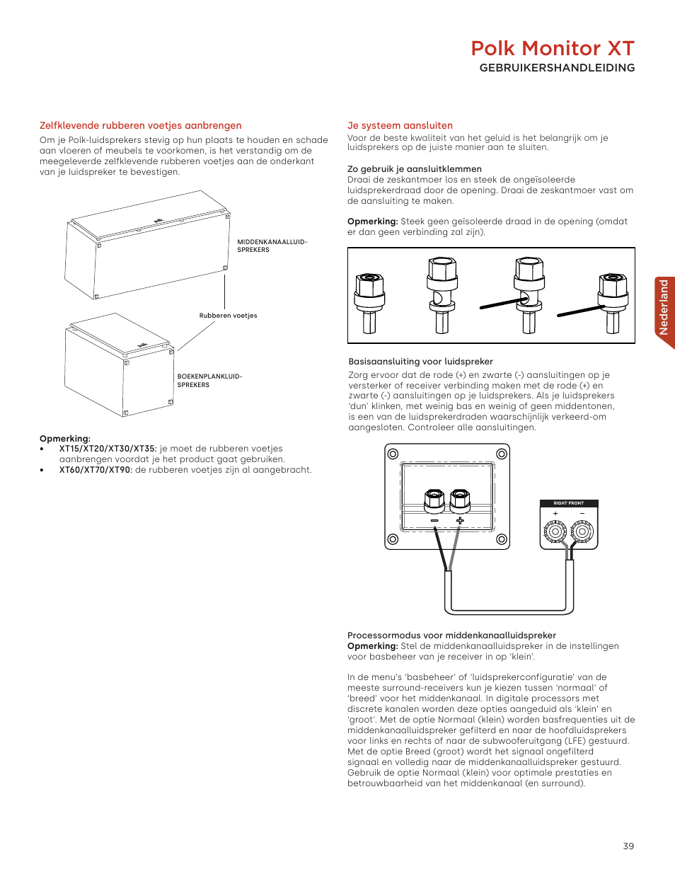 Polk monitor xt | Polk Audio Monitor XT60 Two-Way Floorstanding Speaker (Single) User Manual | Page 39 / 80