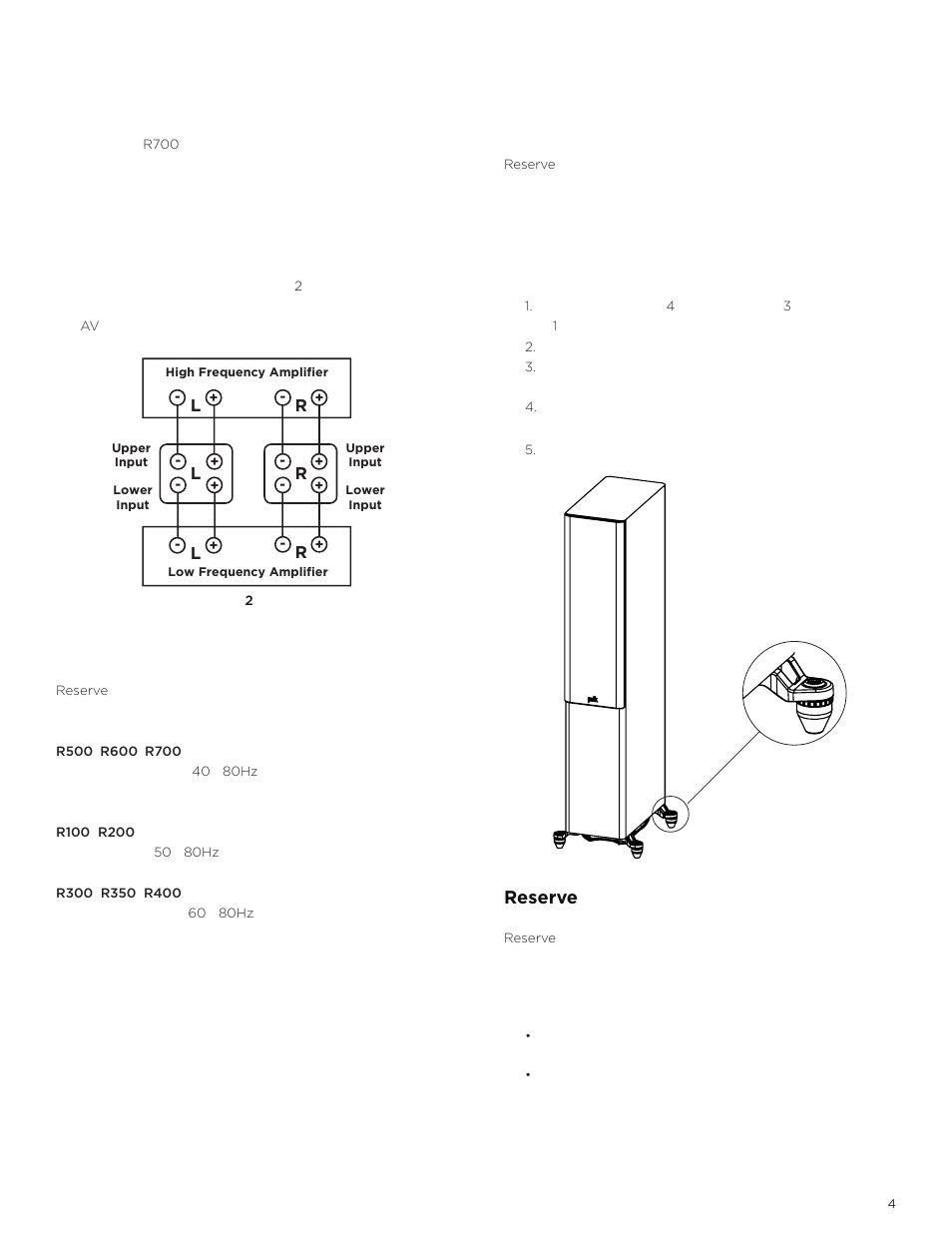 Reserve | Polk Audio Reserve Series R700 Three-Way Floorstanding Speaker (Walnut, Single) User Manual | Page 131 / 155