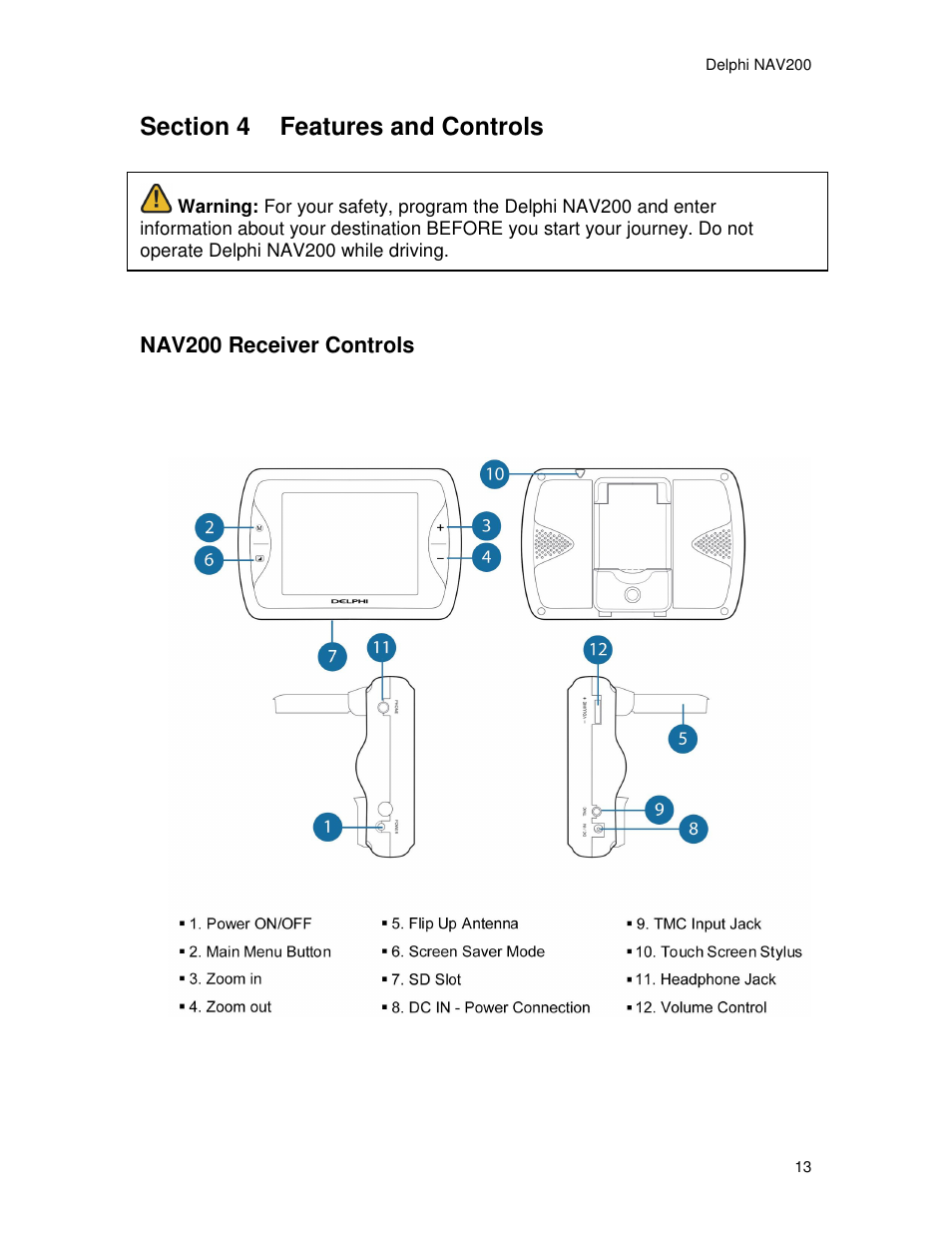 Delphi NAV200 User Manual | Page 13 / 85