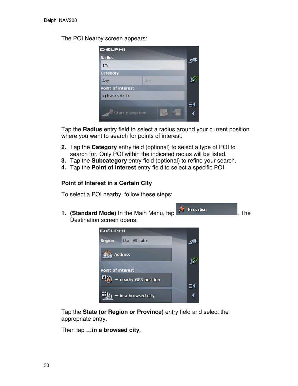 Delphi NAV200 User Manual | Page 30 / 85