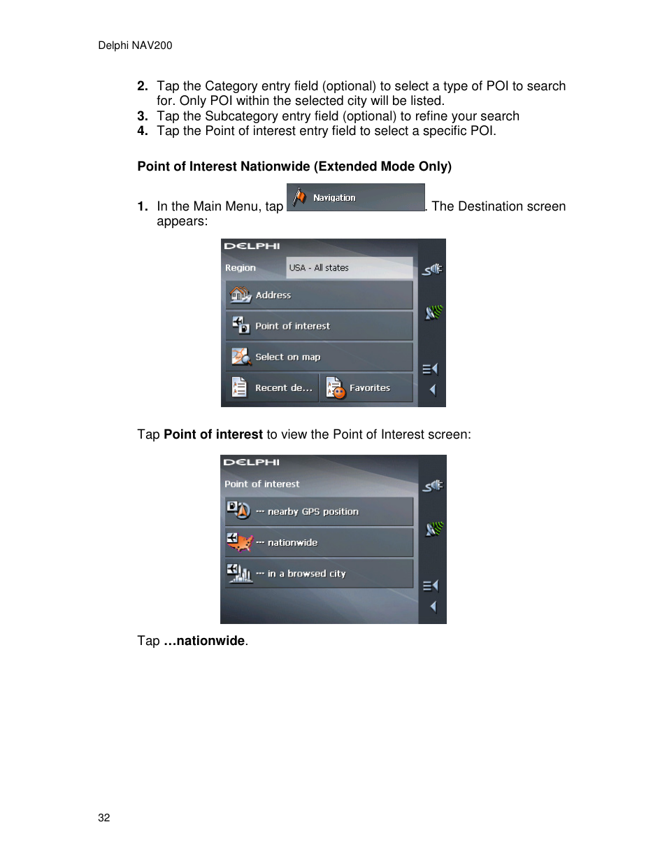 Delphi NAV200 User Manual | Page 32 / 85