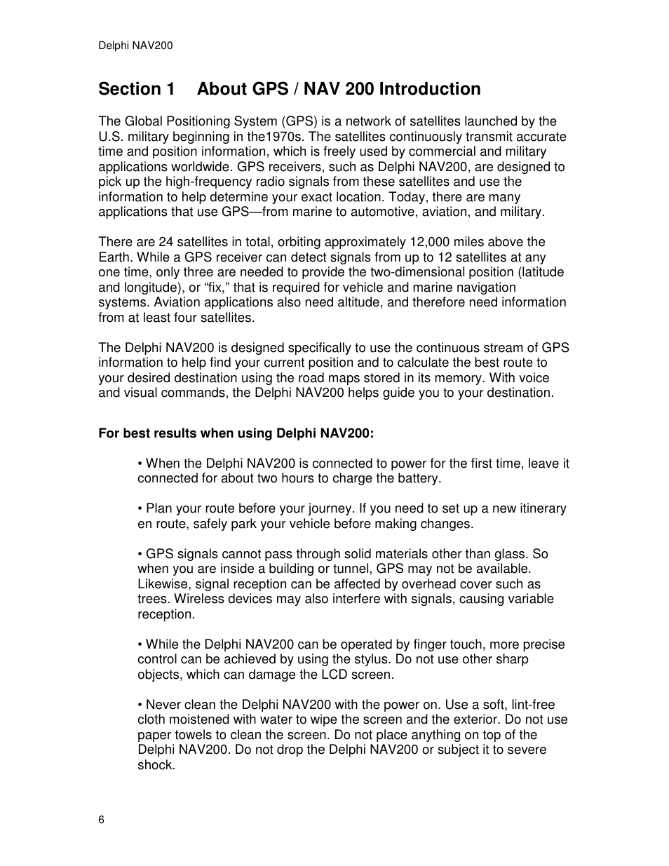 Delphi NAV200 User Manual | Page 6 / 85