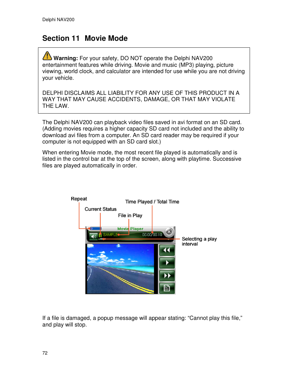 Delphi NAV200 User Manual | Page 72 / 85