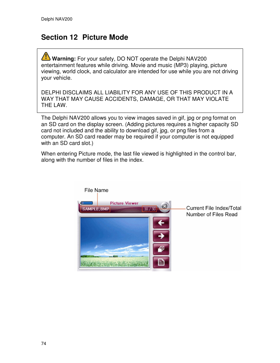 Delphi NAV200 User Manual | Page 74 / 85